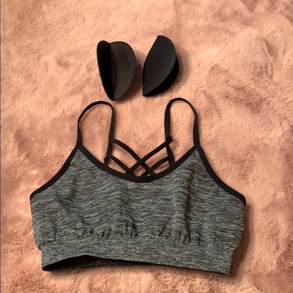 Workout Bra Criss Cross Mesh Sports Bra Small EUC